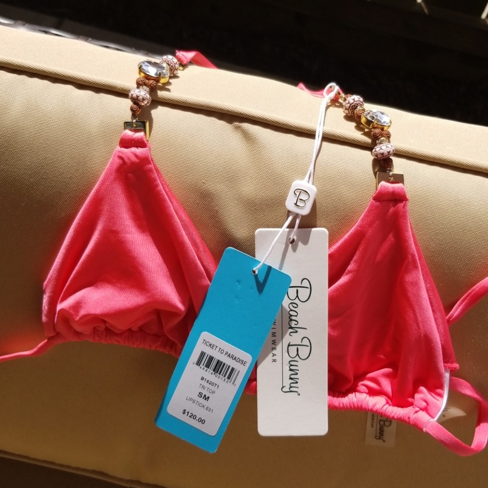 NWT Beach Bunny Ticket to Paradise tri top sz S